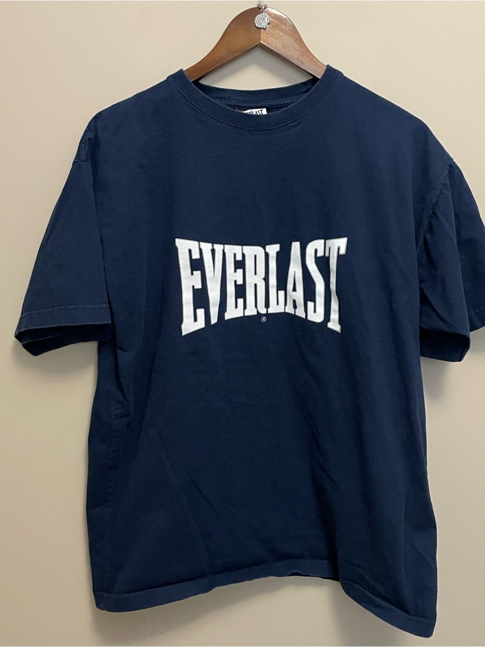 Everlast Navy Blue Tee with White Arch Logo Men Women Large